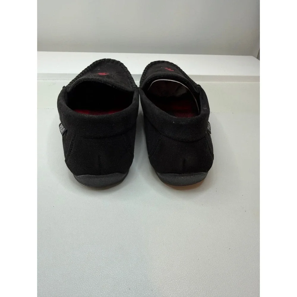 Polo Ralph Lauren Mens Declan Plaid Moccasin Slippers Black Red Size 8 NEW